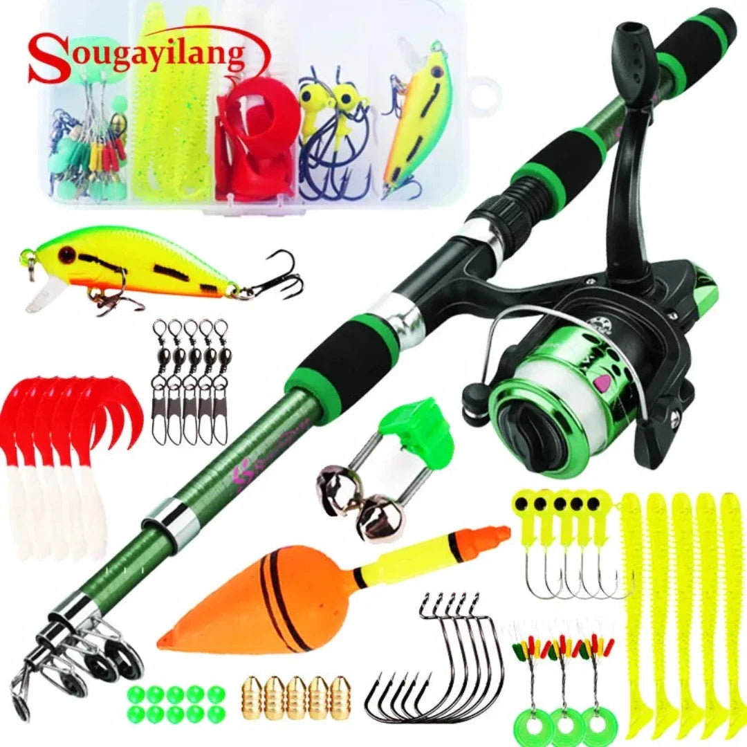 Kit Pesca Completo - Vara 1.80M e Molinete 5.2:1 + Brinde - Arrasto Max 5Kg