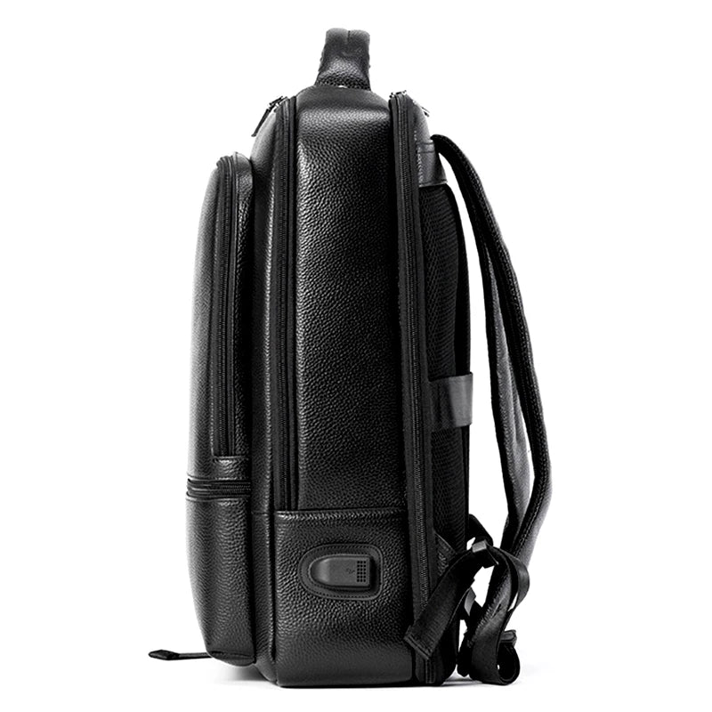 Mochila Masculina Vercc de Couro 15.6 Polegadas