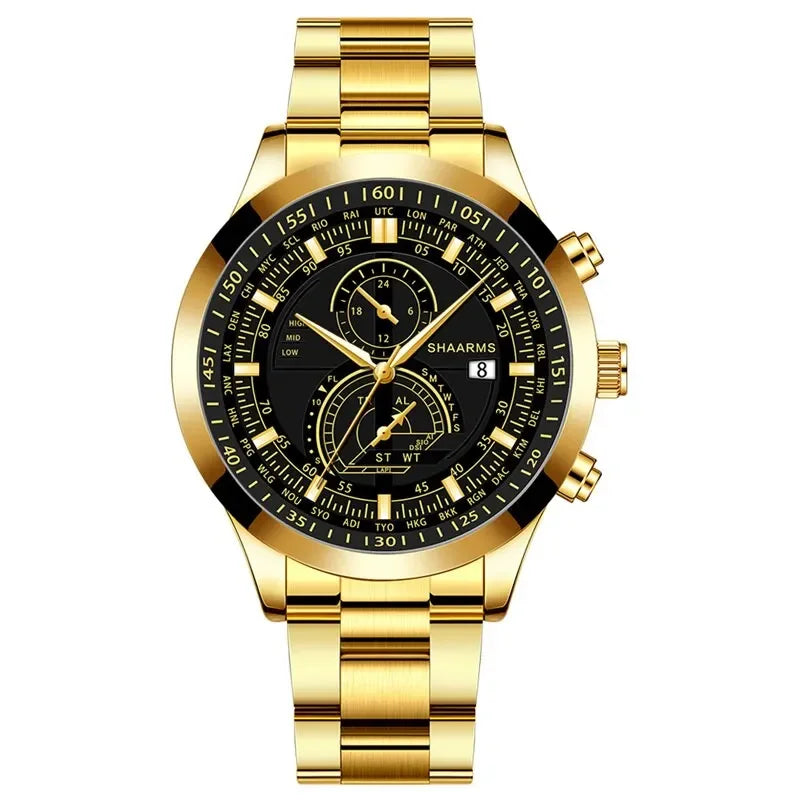 Relógio Shaarms Luxuoso + Bracelete Masculino