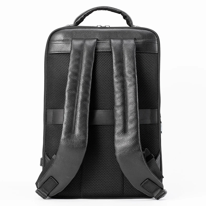 Mochila Masculina Vercc de Couro 15.6 Polegadas