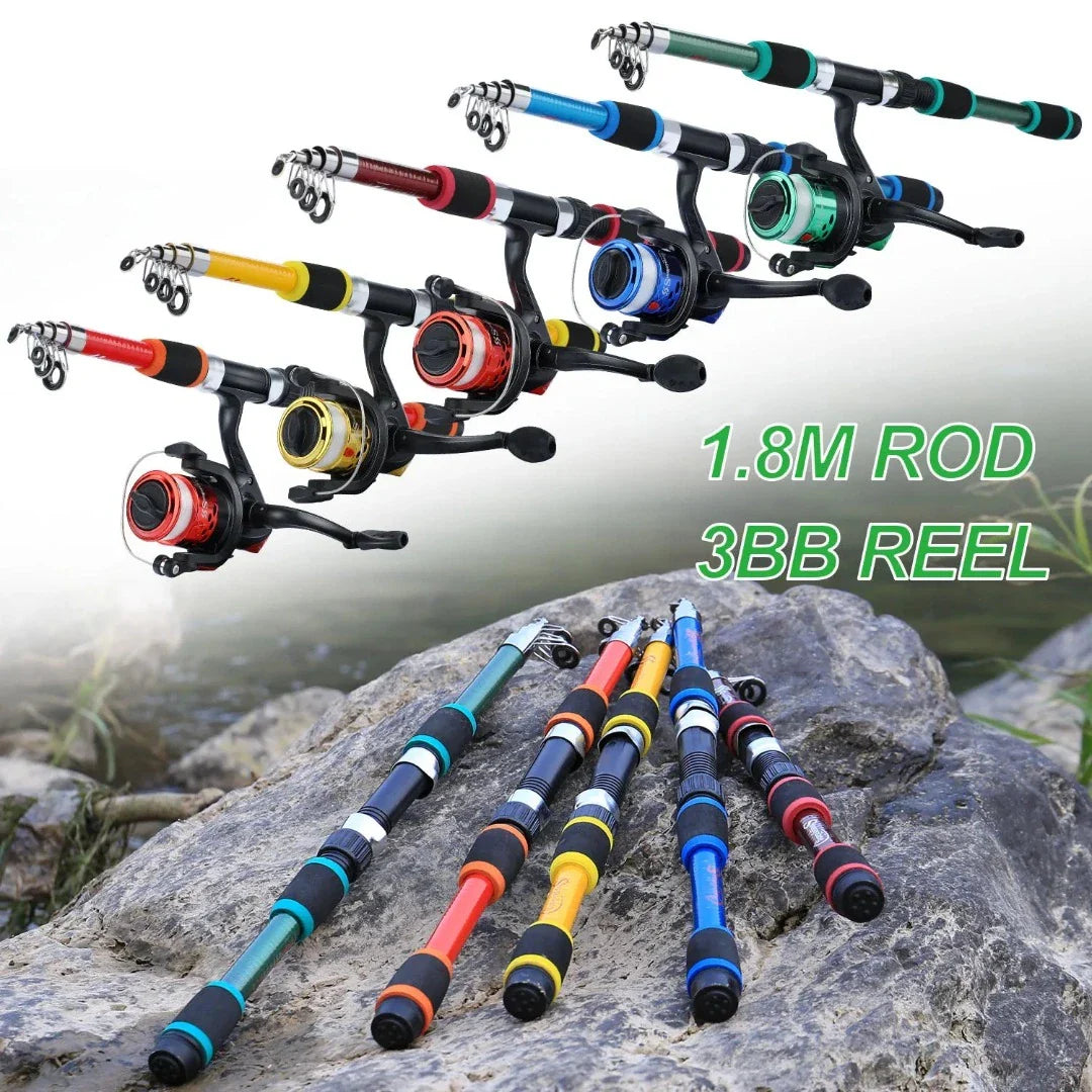Kit Pesca Completo - Vara 1.80M e Molinete 5.2:1 + Brinde - Arrasto Max 5Kg
