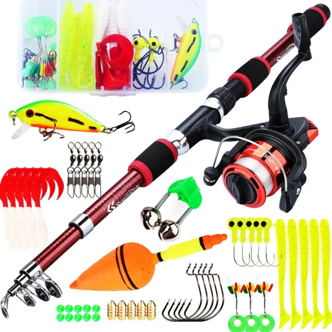 Kit Pesca Completo - Vara 1.80M e Molinete 5.2:1 + Brinde - Arrasto Max 5Kg