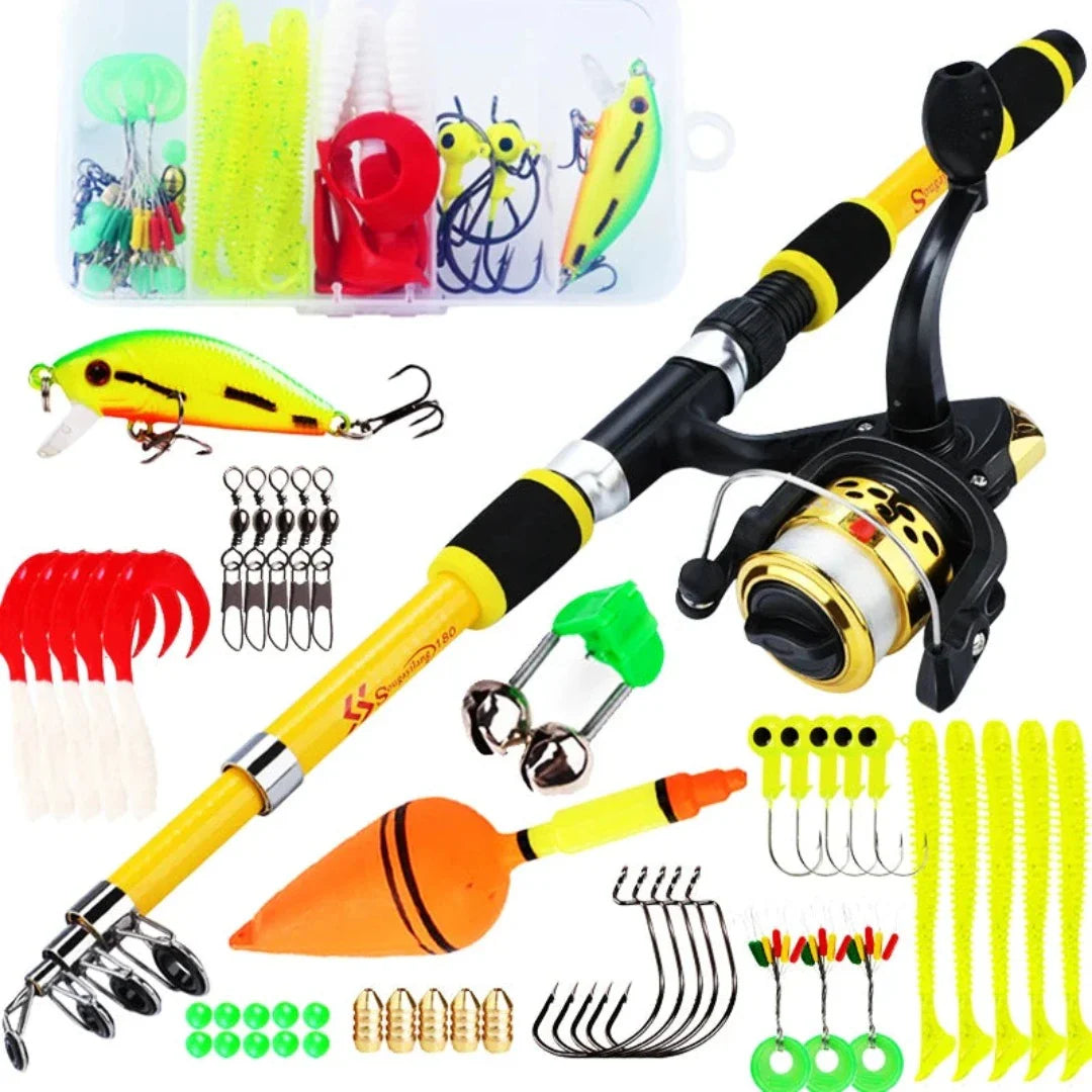 Kit Pesca Completo - Vara 1.80M e Molinete 5.2:1 + Brinde - Arrasto Max 5Kg