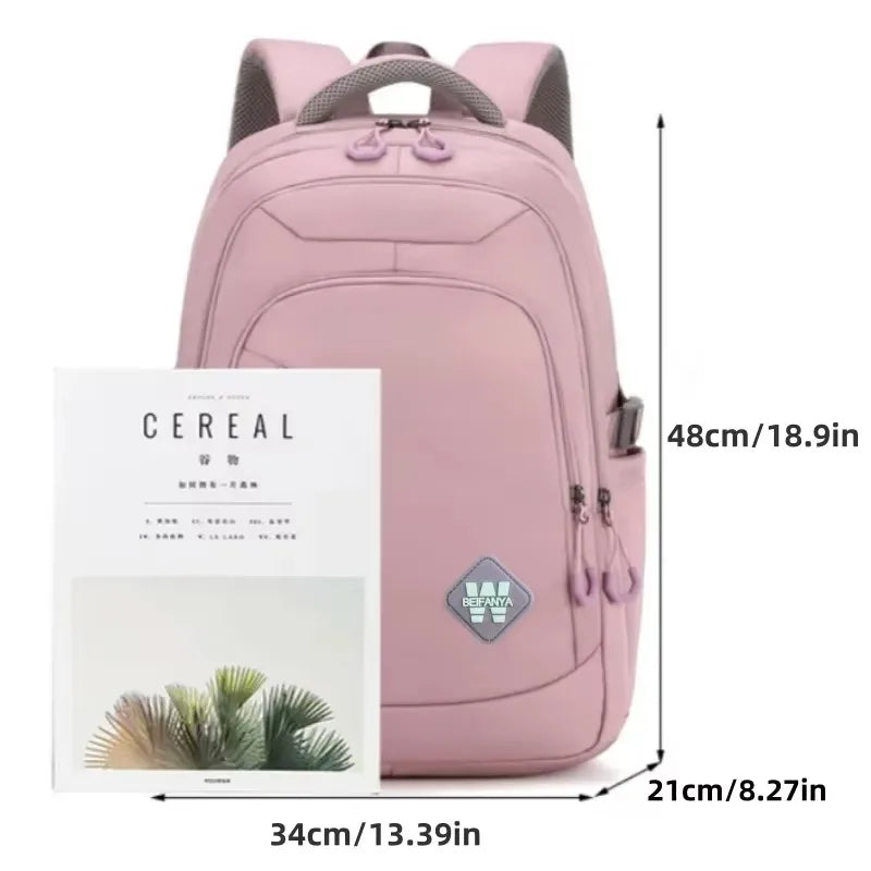 Mochila Fanya Universitária - Grande Capacidade - Material Nylon