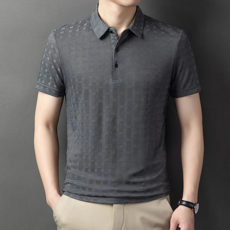 Camisa Masculina Blanter Textura Seda Luxuosa