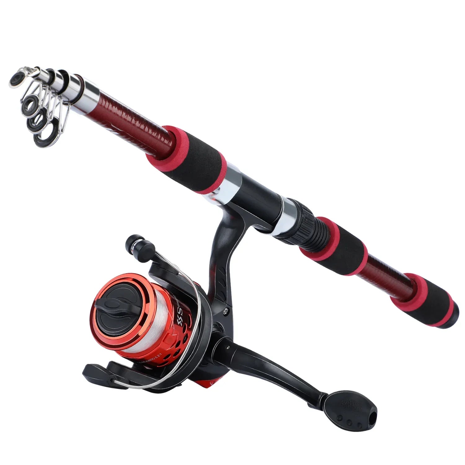Kit Pesca Completo - Vara 1.80M e Molinete 5.2:1 + Brinde - Arrasto Max 5Kg