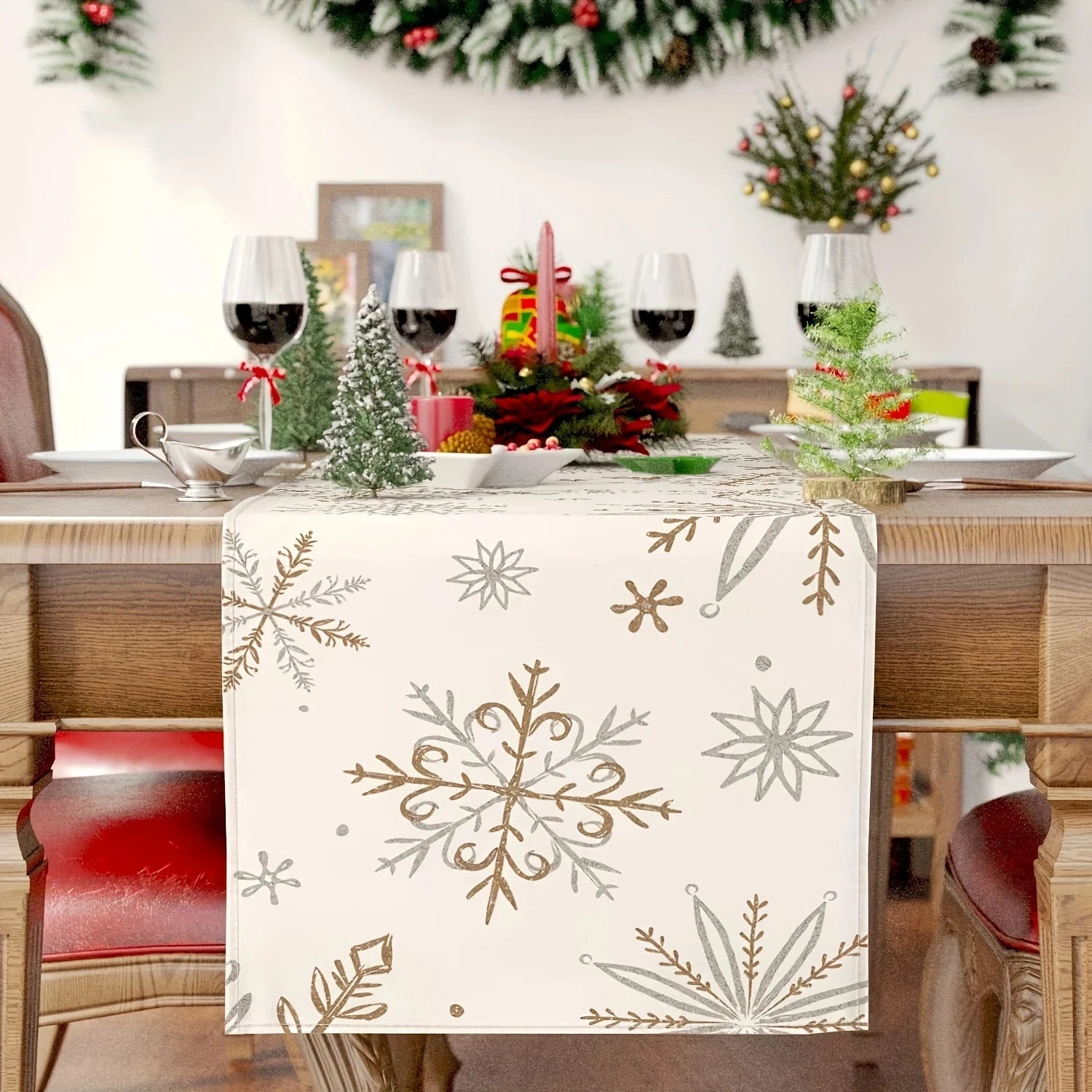 Corredores de Mesa Floco de Neve - Decoração de Natal Vercc