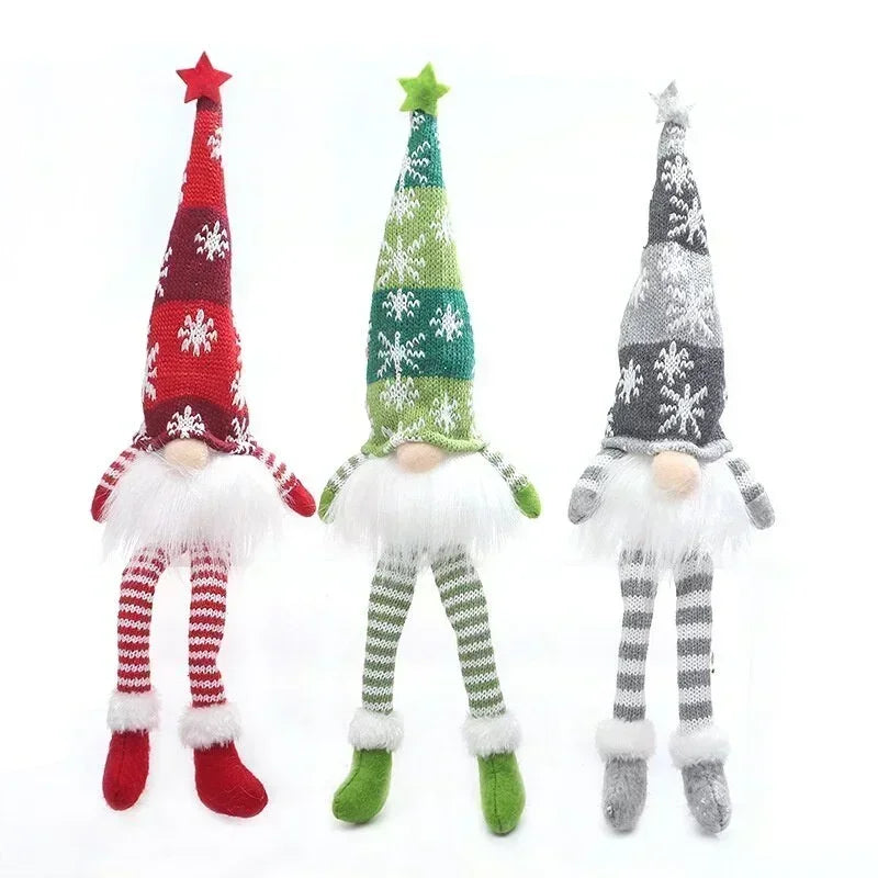 Decoração de Natal Gnomos com Led - Artesanato de Tricô - Natal Vercc