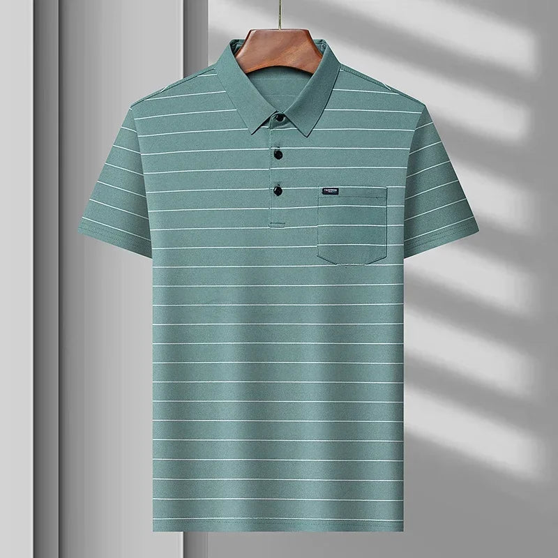 Camisa Masculina Clássica Vercc Wear Listrada - Algodão - Estilo Empresarial