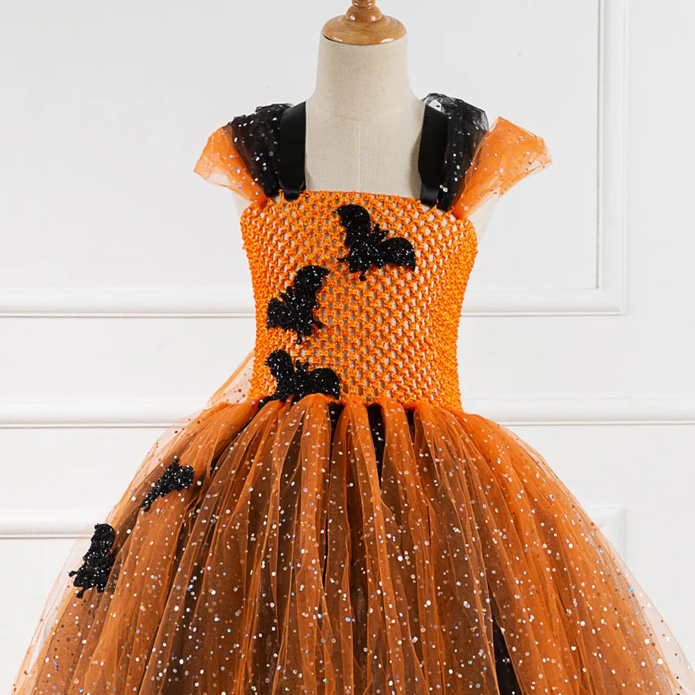 Fantasia Infantil Vestido Abóbora Dia das Bruxas