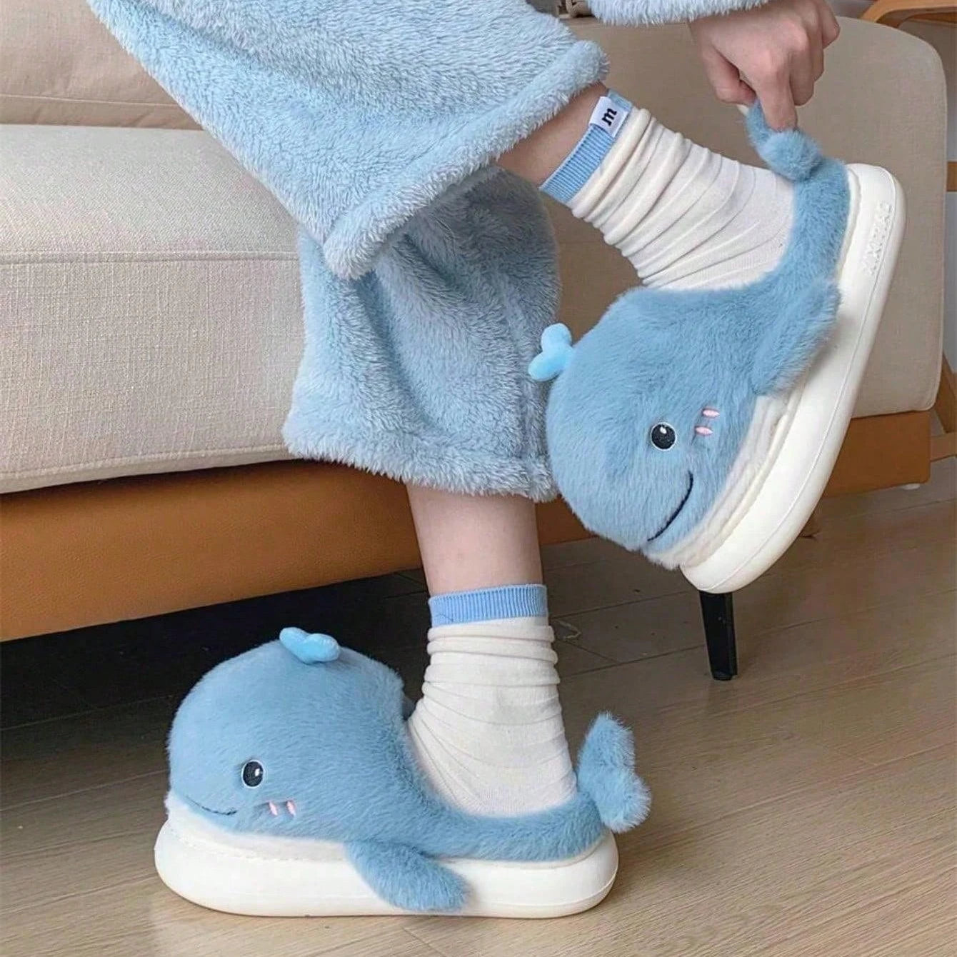 Pantufa Baleia Blue Whale Masculina