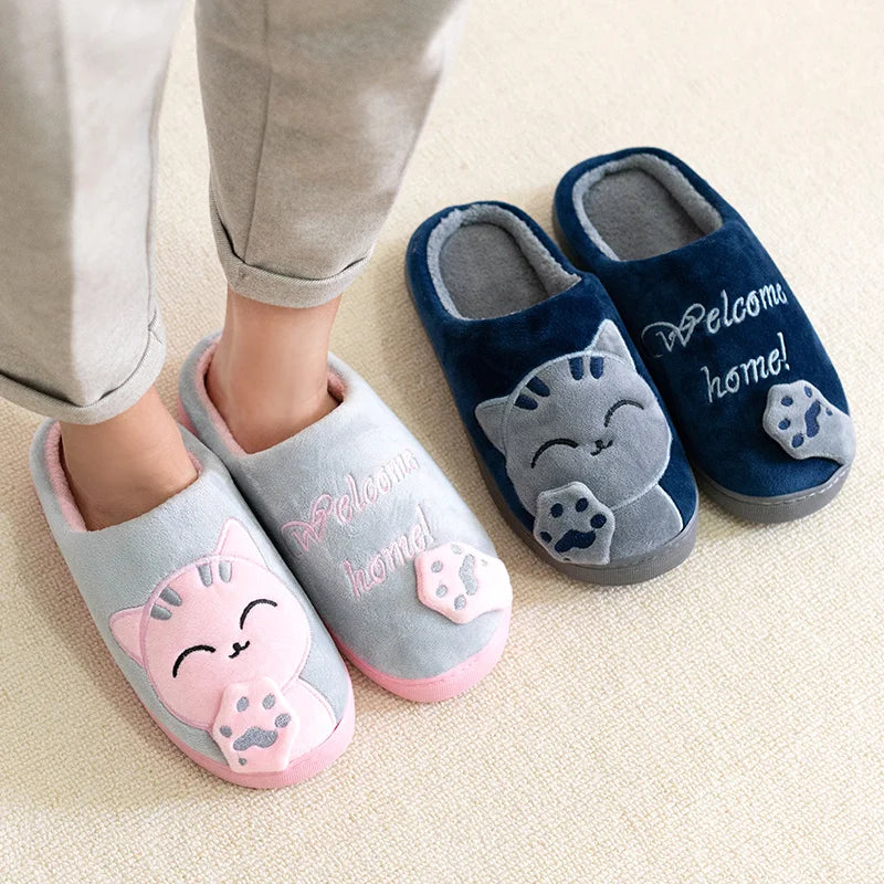 Pantufa Gato Aveludada Unissex