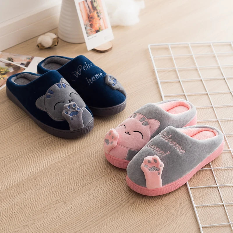 Pantufa Gato Aveludada Unissex