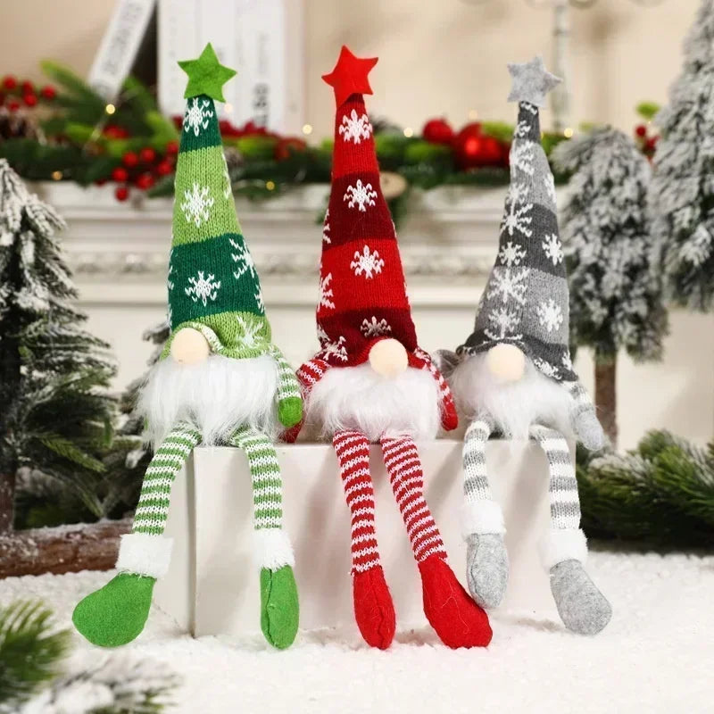 Decoração de Natal Gnomos com Led - Artesanato de Tricô - Natal Vercc
