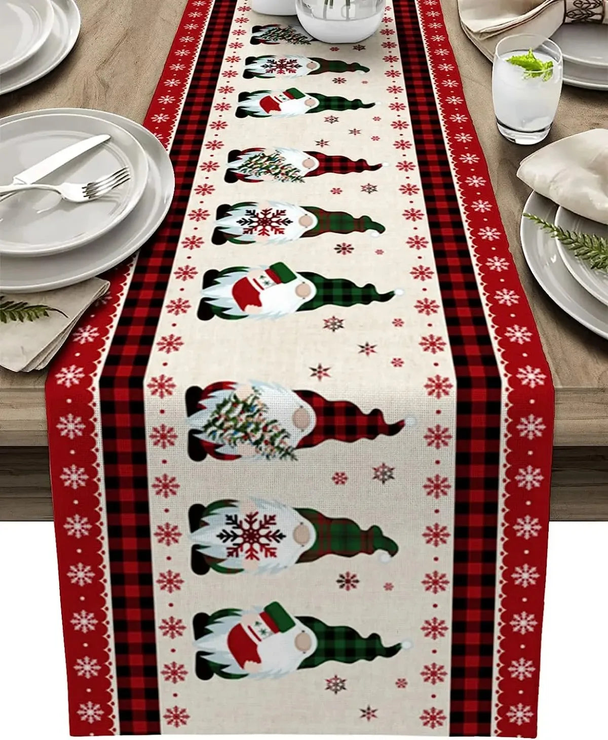 Decoração de Natal Corredores de Mesa em Linho - Natal Vercc