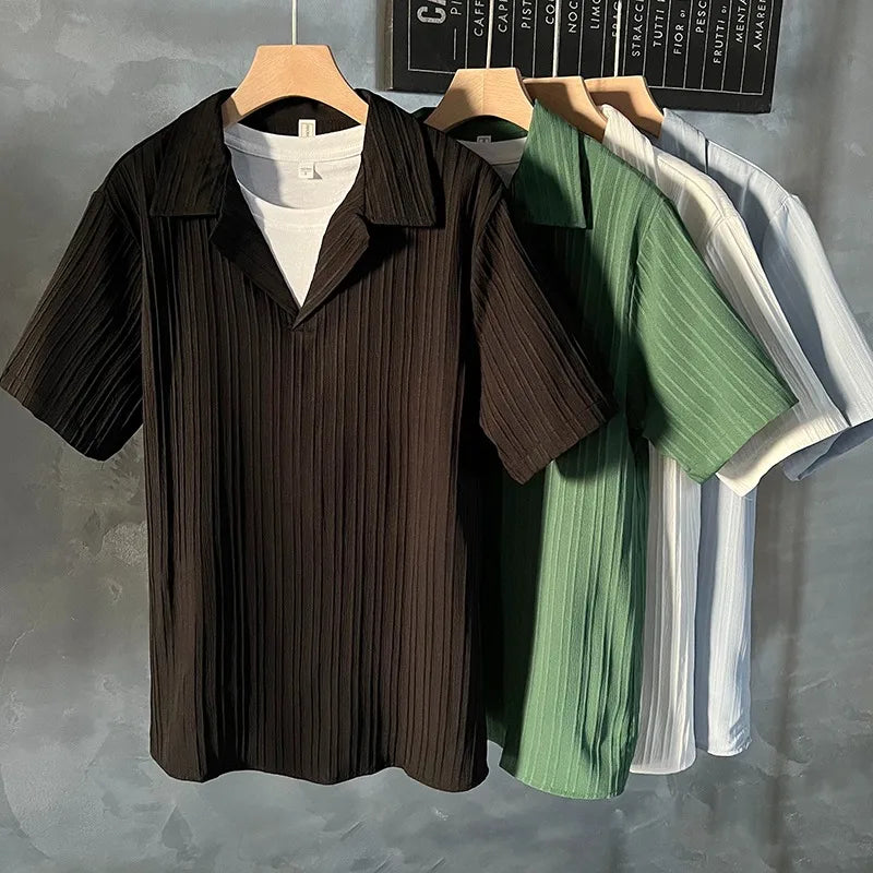 Camisa Masculina Cubana Manga Curta Básica - Estilo Praia