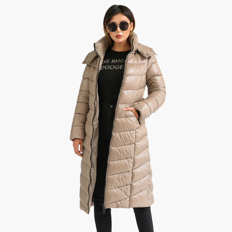 Jaqueta Feminina Puffer Bege Elegance
