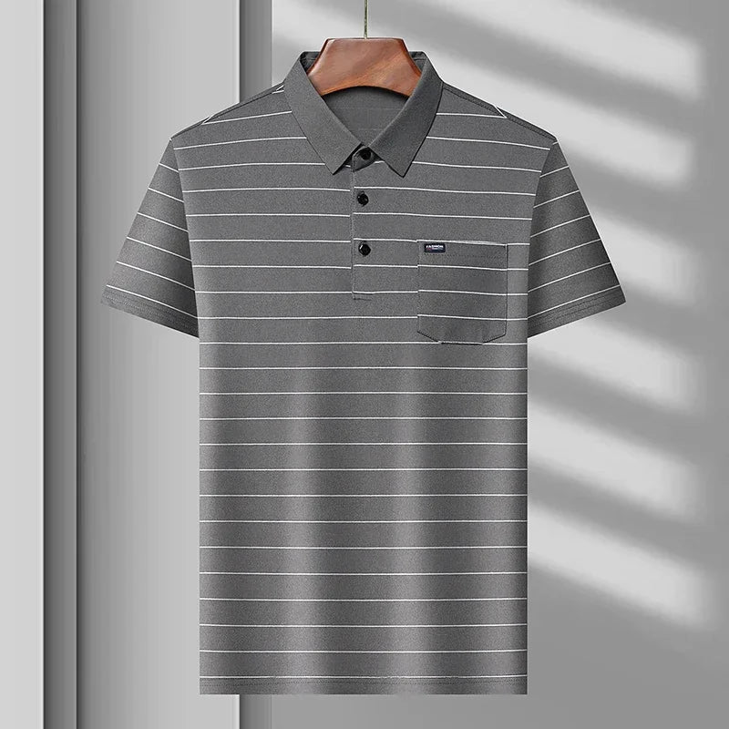 Camisa Masculina Clássica Vercc Wear Listrada - Algodão - Estilo Empresarial