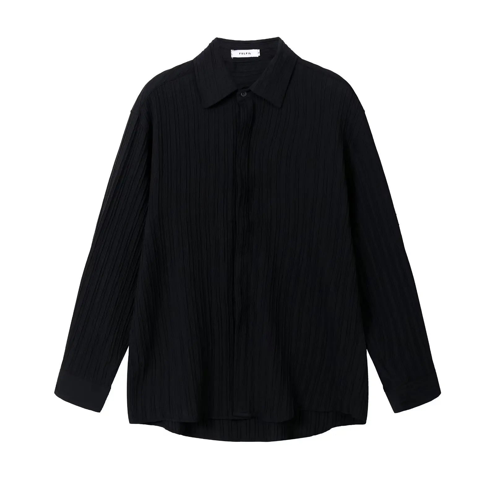 Camisa Masculina Social Plissada Algodão Coreano