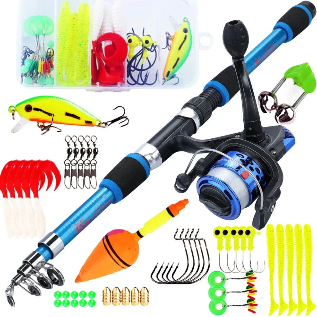 Kit Pesca Completo - Vara 1.80M e Molinete 5.2:1 + Brinde - Arrasto Max 5Kg