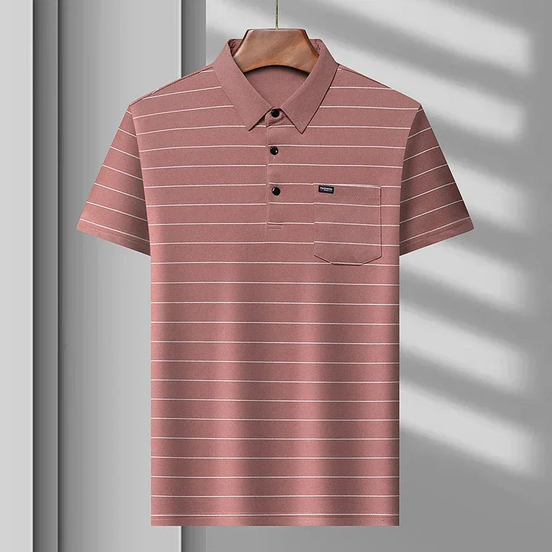 Camisa Masculina Clássica Vercc Wear Listrada - Algodão - Estilo Empresarial