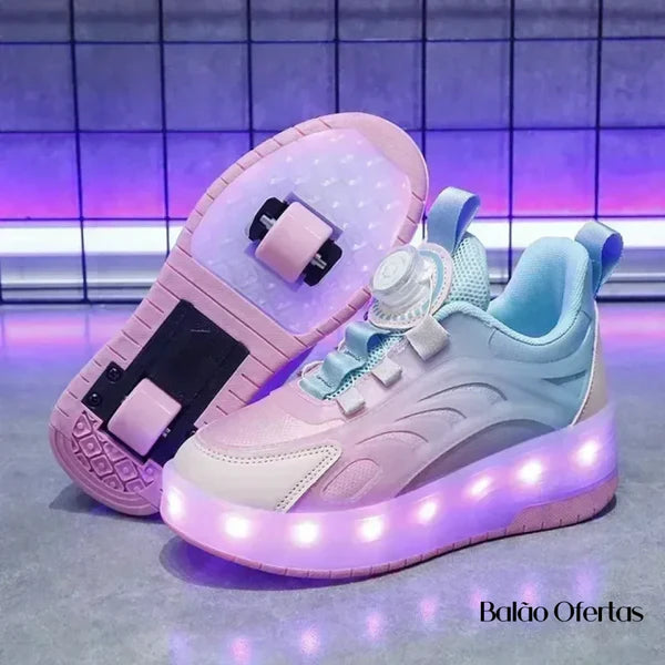 Tênis Infantil Pumello com Rodinhas e Luzes LED - Promoção Kids Lojas Vercc