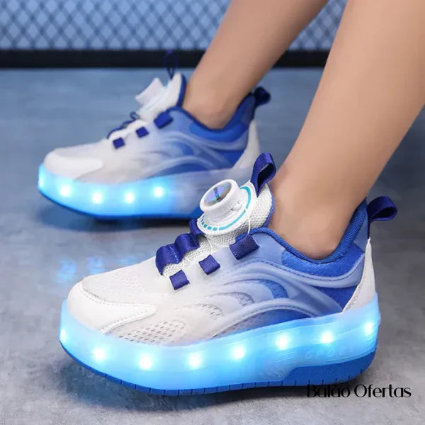 Tênis Infantil Pumello com Rodinhas e Luzes LED - Promoção Kids Lojas Vercc
