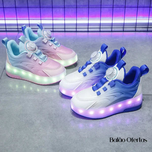 Tênis Infantil Pumello com Rodinhas e Luzes LED - Promoção Kids Lojas Vercc