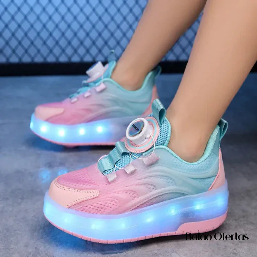 Tênis Infantil Pumello com Rodinhas e Luzes LED - Promoção Kids Lojas Vercc