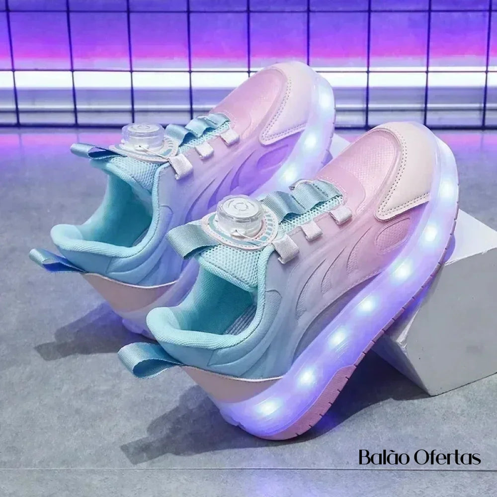 Tênis Infantil Pumello com Rodinhas e Luzes LED - Promoção Kids Lojas Vercc
