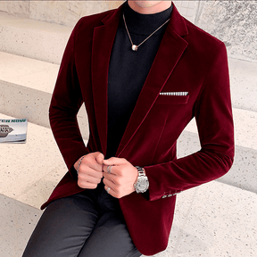 Blazer Masculina de Veludo Merlot