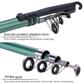 Kit Pesca Completo - Vara 1.80M e Molinete 5.2:1 + Brinde - Arrasto Max 5Kg