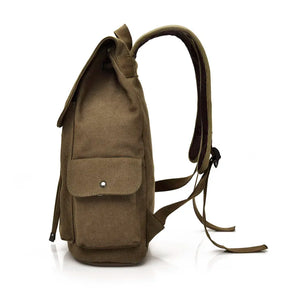 Mochila Masculina Canvas com Lapela Impermeável