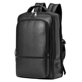 Mochila Masculina Vercc de Couro 15.6 Polegadas