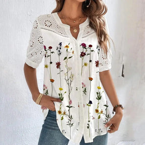 Blusa Feminina Zanzea Flowers