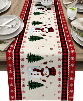 Decoração de Natal Corredores de Mesa em Linho - Natal Vercc