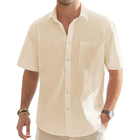 Camisa Masculina Casual Rami de Algodão com Linho - Estilo único Vercc