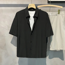 Camisa Masculina Básica Hanley Drapeado - Lapela Suave