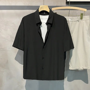 Camisa Masculina Básica Hanley Drapeado - Lapela Suave