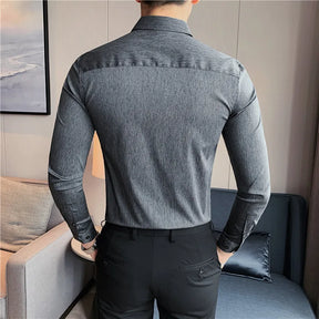 Camisa Masculina Social Britânica Elasticidade Vercc