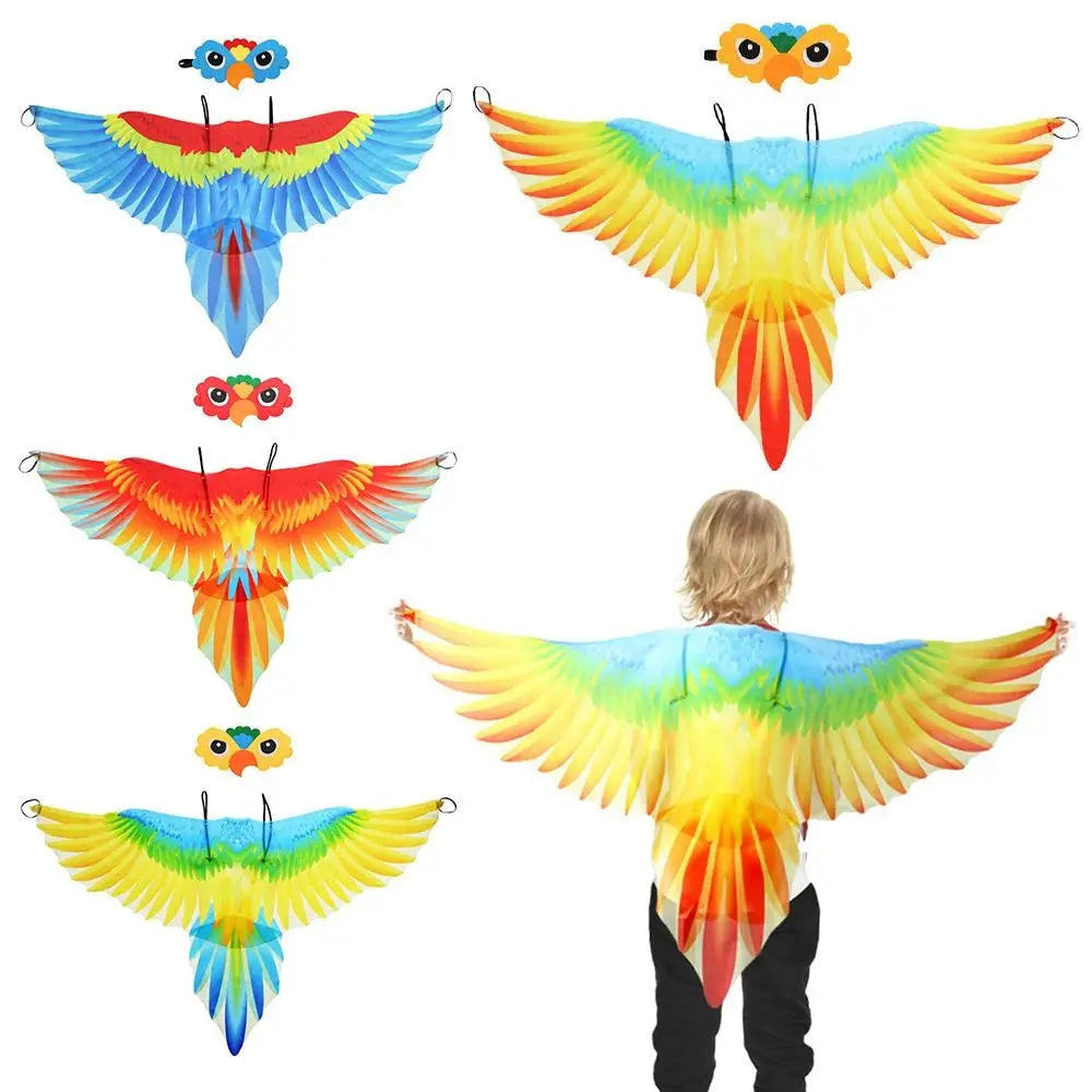 Fantasia Infantil Asas de Papagaio Coloridos - Diversão Vercc Kids