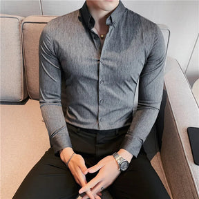Camisa Masculina Social Britânica Elasticidade Vercc
