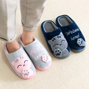 Pantufa Gato Aveludada Unissex