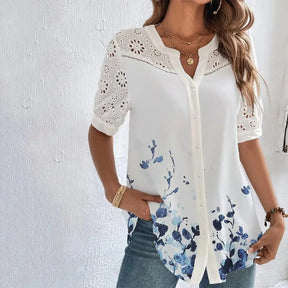 Blusa Feminina Zanzea Flowers