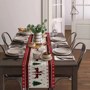 Decoração de Natal Corredores de Mesa em Linho - Natal Vercc