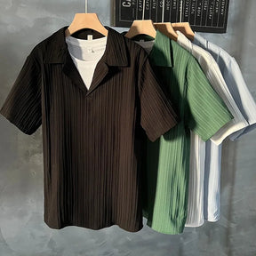 Camisa Masculina Cubana Manga Curta Básica - Estilo Praia