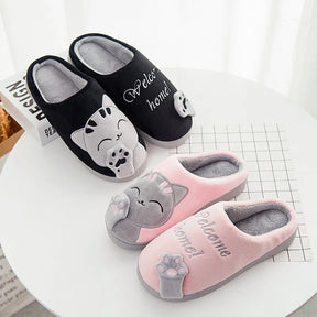 Pantufa Gato Aveludada Unissex