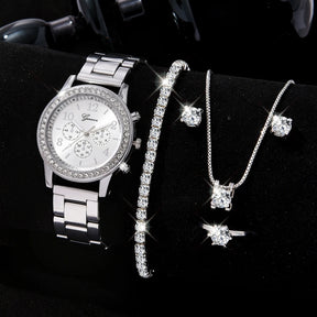 Relógio Feminino Geneva + Conjunto de Acessórios