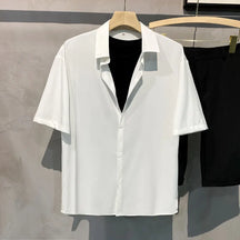 Camisa Masculina Básica Hanley Drapeado - Lapela Suave