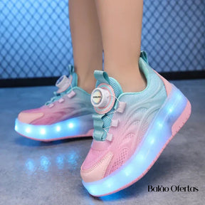 Tênis Infantil Pumello com Rodinhas e Luzes LED - Promoção Kids Lojas Vercc
